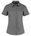 K241 KK241 Kustom Kit Ladies Short Sleeve Tailored Poplin Shirt Graphite Grey colour image